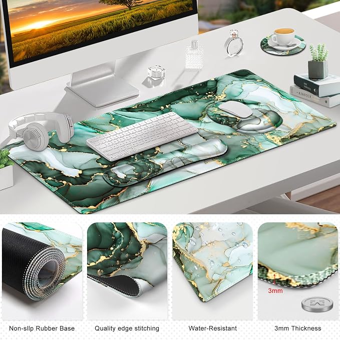 Gaming Mouse Pad, Large Desk Mat, Cute Desk Pad Protector, 4in1 XXL Mousepad + - Image 8