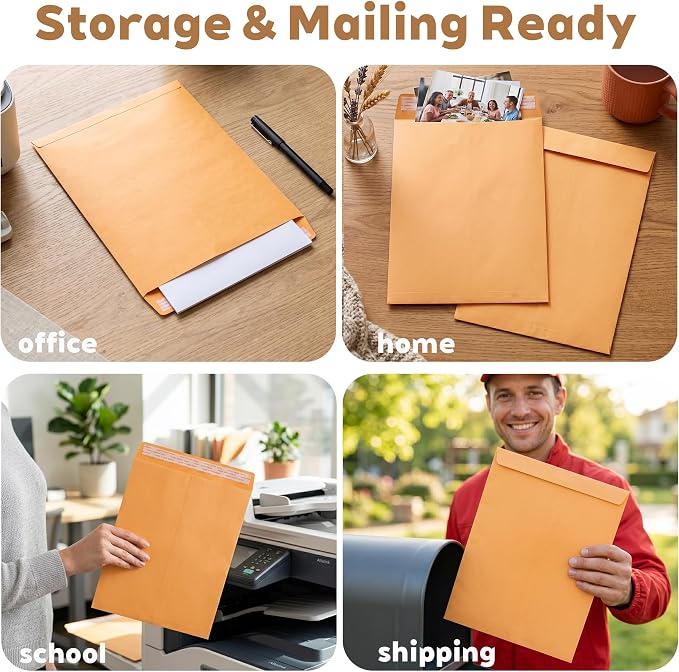 10x13 Yellow Manila Envelopes, 20 Pack Large Catalog Envelopes - Image 5