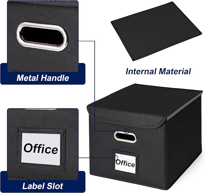 CADONO File Organizer Box with Lid, Large Hanging File Folder Organizer with - Image 4