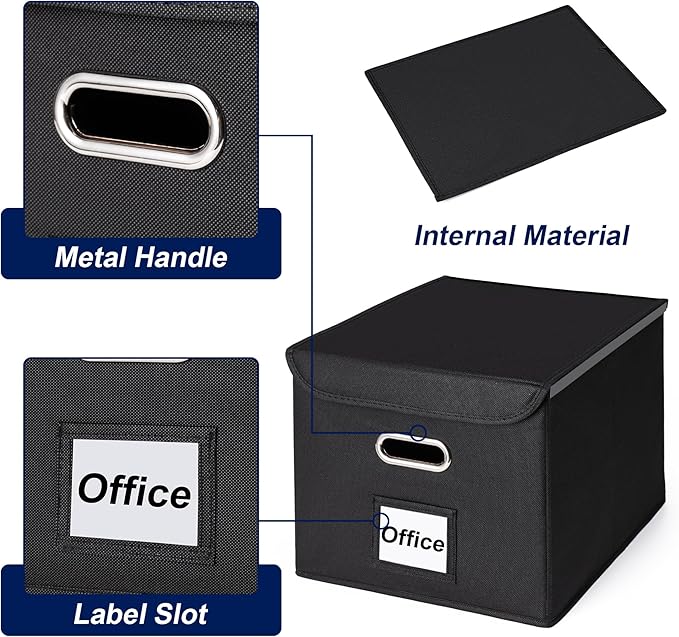 CADONO File Organizer Box with Lid, Large Hanging File Folder Organizer with - Image 4