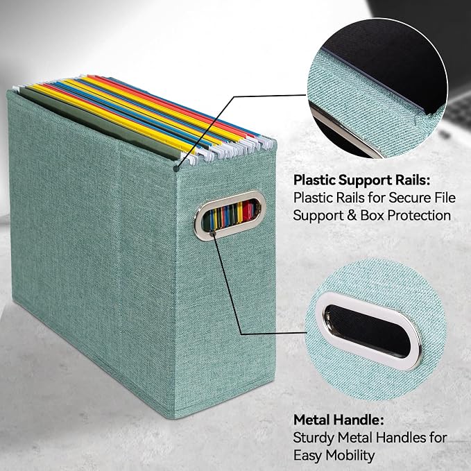 2 Packs Letter Size File Organizer, File Folders Organizer, Fabric Storage Box - Image 4