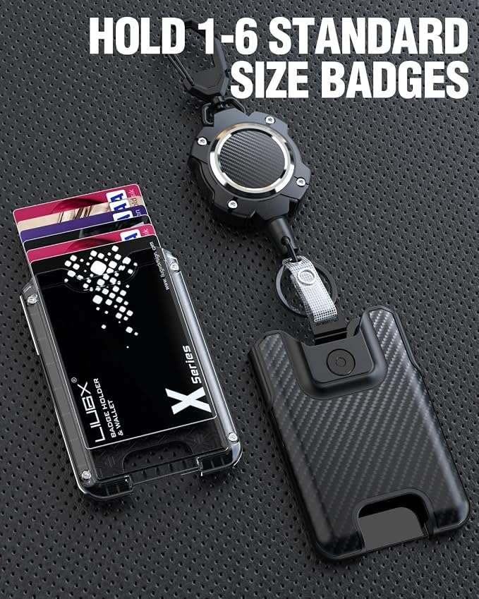 LIUGX Retractable Badge Holders, Heavy Duty Carabiner Keychain, Durable ID Card - Image 5