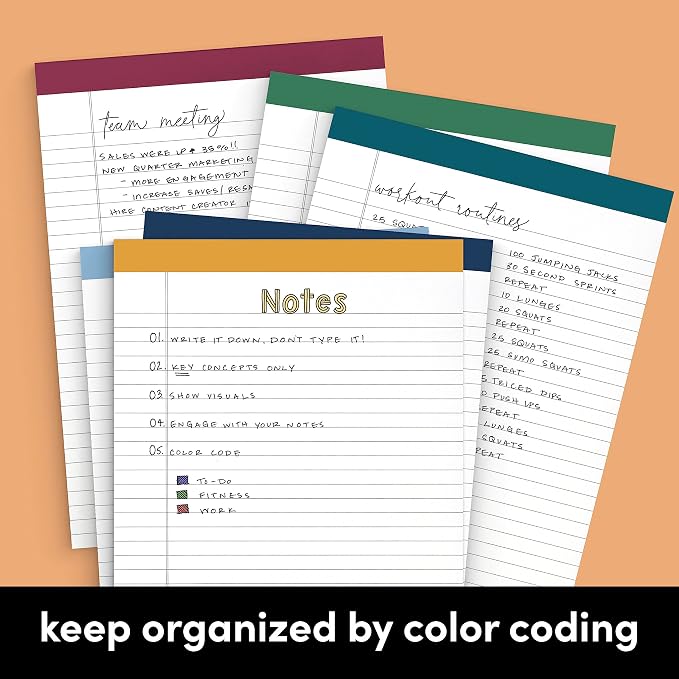 PAPERAGE Lined Legal Pads, 6 Pack, 50 Sheets Each, Wide/Legal Ruled, Note Pads - Image 7