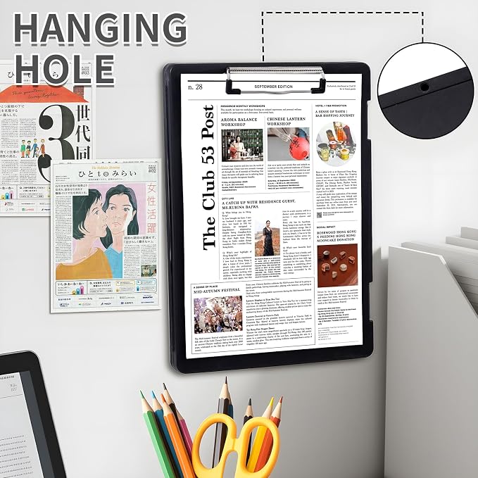 Letter Size Clipboard with Storage 8.5 * 11, Plastic Black Clipboard File Box - Image 2