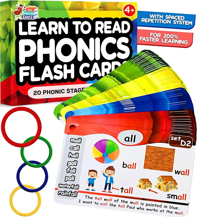 Phonics Flash Cards with Proven Spaced Repetition Learning System by Unknown