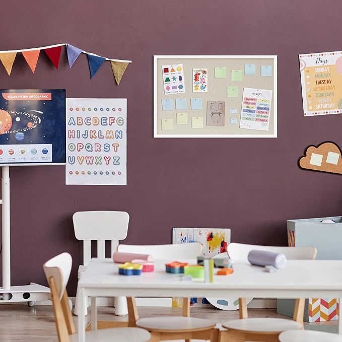 DAHAPYBOO Cork Board with Linen White 2Pack, Bulletin Board 30"x20" | Hanging - Image 6