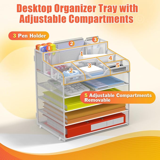 Docnest 5 Tier Mesh Desk Organizer - Image 5