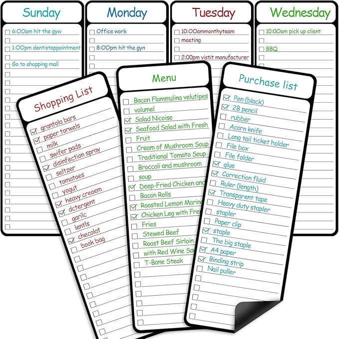 7-Piece Magnetic Dry Erase to-Do List White Board, Chore Chart, Dry Erase by Joyberg