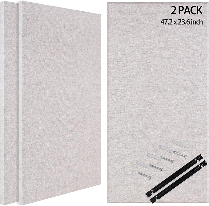BUBOS 2 PCS Fabric Acoustic Panels, 47.2''x23.8'' Decorative Sound Dampening by BUBOS