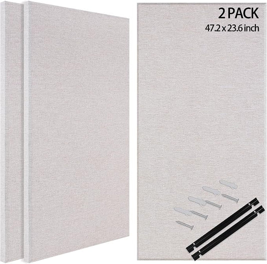 BUBOS 2 PCS Fabric Acoustic Panels, 47.2''x23.8'' Decorative Sound Dampening by BUBOS