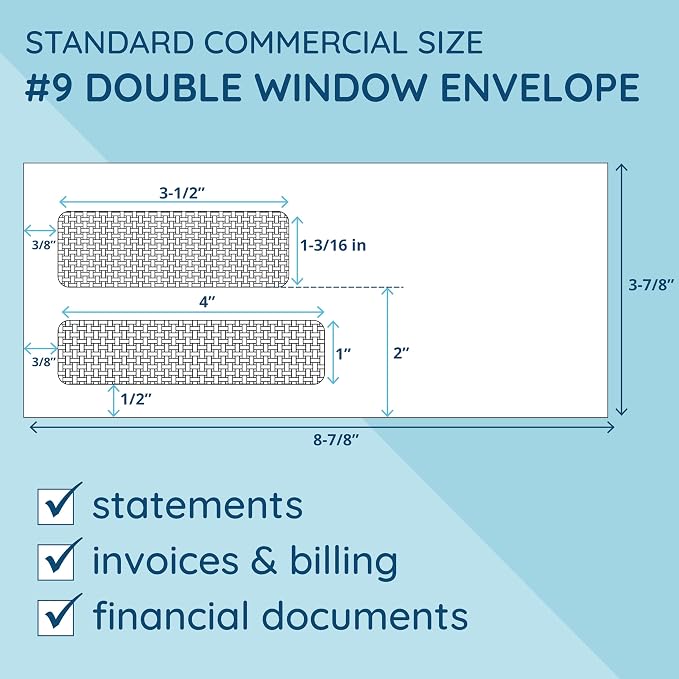 500 No. 9 Flip and Seal Double Window Security Envelopes - Image 4