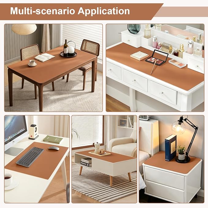 OstepDecor Brown Table Cover Protector 16 x 32 Inch, 1.5mm Thick Plastic Table - Image 5
