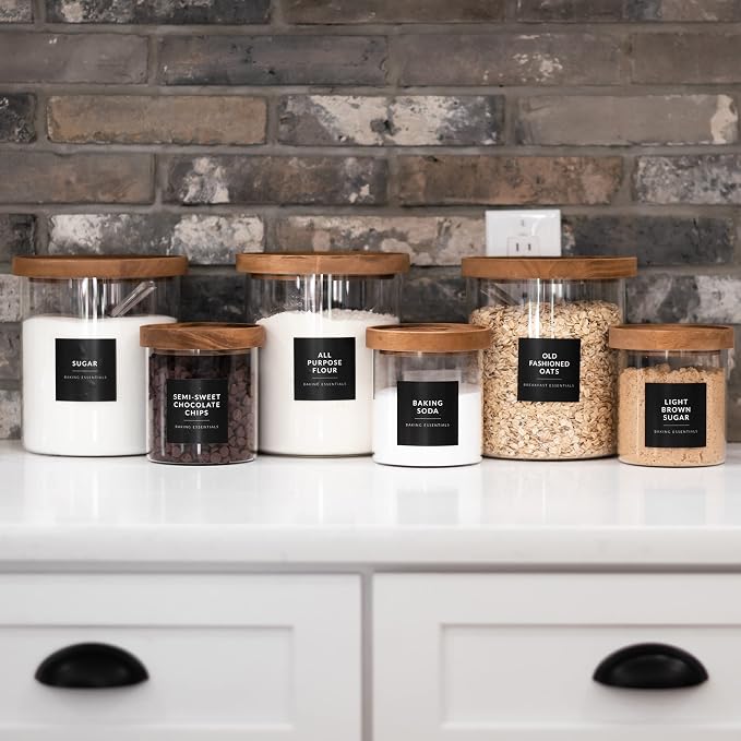 SAVVY & SORTED Black Labels for Containers, 180 Kitchen Labels for Food Storage - Image 2