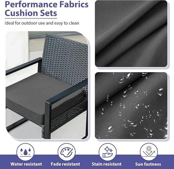 IPYNBAP Outdoor Chair Cushions Set of 4 -Waterproof Outdoor Seat Cushions - Image 3