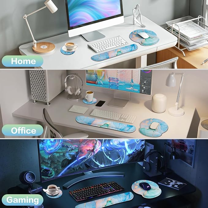Mouse Pad Blue, 3-in-1 Mouse Pad - Image 7