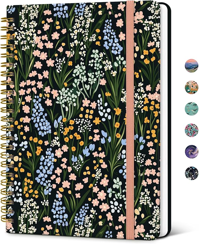 Taja Spiral Lined Journal for Women, Notebook for Work by Taja
