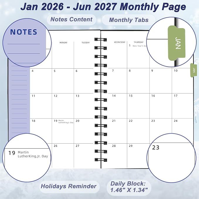 Daily Planner 2026-2027, 2026 Planner Weekly and Monthly, Jan 2026-Jun 2027 - Image 2