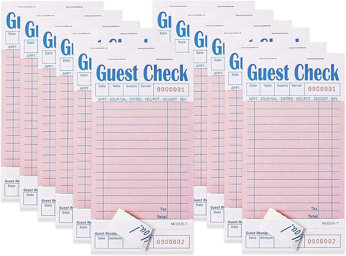 ZPARIK 12 Pack Pink Guest Checks Books by ZPARIK