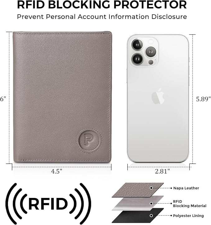 Polare Luxury RFID Blocking Leather Passport Holder Travel Wallet - Image 3