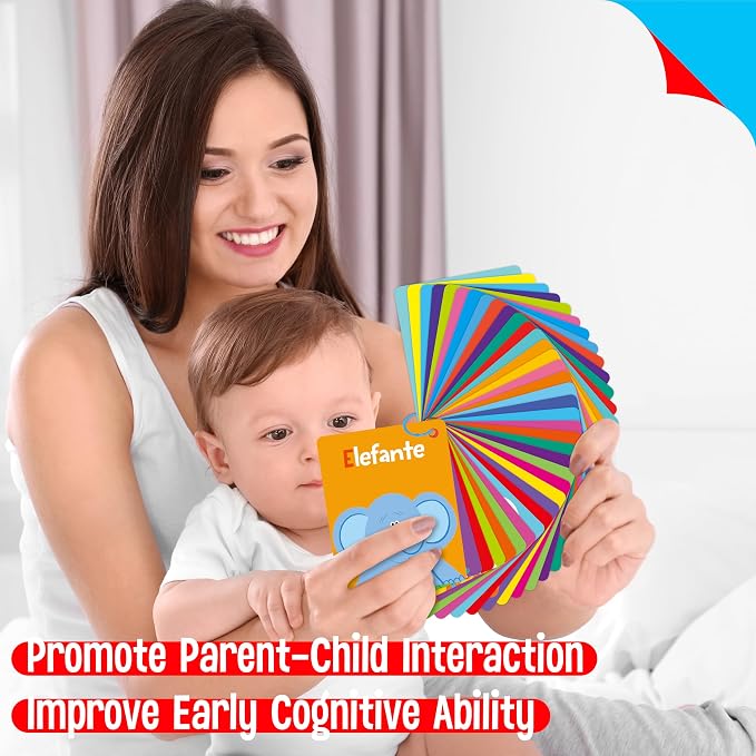 51 PCS Spanish Baby Cognitive Flashcards, Double Sided Printed 7 in 1 Colorful - Image 7
