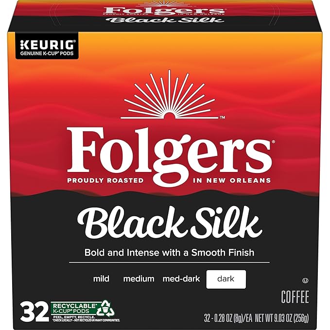 Folgers Black Silk Dark Roast Coffee, 128 Keurig K-Cup Pods-DeskLoop Office