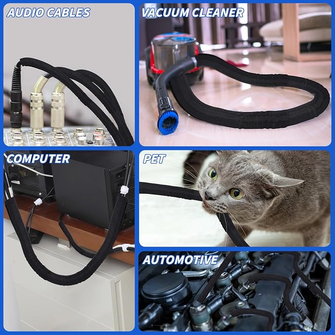 15FT Split Braided Sleeve Cable Management, 3/4 Inch Wire Loom Tubing Cord - Image 9