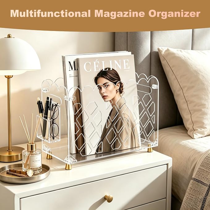 Clear Acrylic Magazine Holder - Image 3