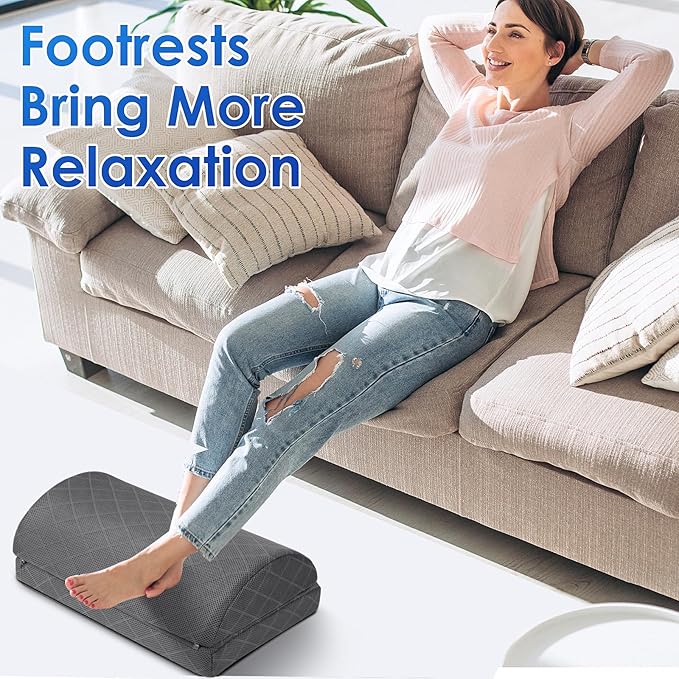 CushZone Foot Rest for Under Desk at Work Adjustable Foam for Office and Home - Image 6