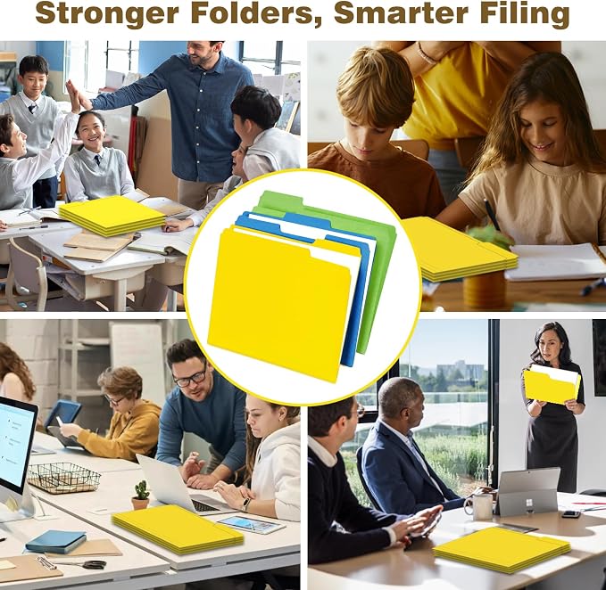 Yellow Manilla Folders File Folders 100-Pack Letter Size 8.5" x 11" Yellow - Image 5