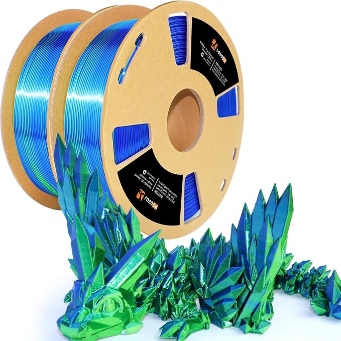 LOVOON Silk PLA 3D Printer Filament Bundle 2 KG, PLA Filament 1.75mm, Shiny by LOVOON