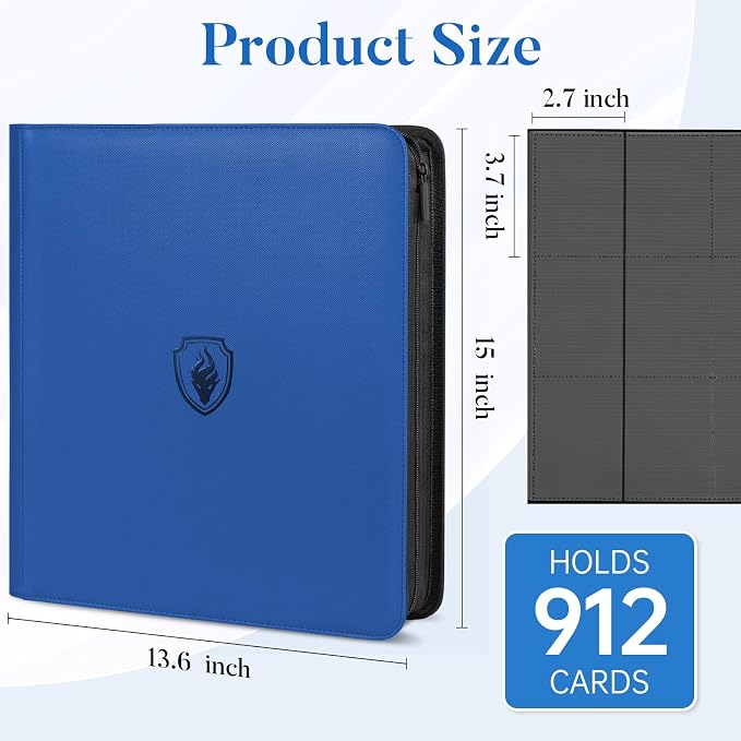 Premium Zip Card Binder 12 Pocket, Fabmaker 912 Pockets Trading Card Binder - Image 3