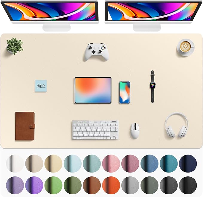 Aothia Faux Leather Desk Mat by AothiaSimpleNaturalUnique