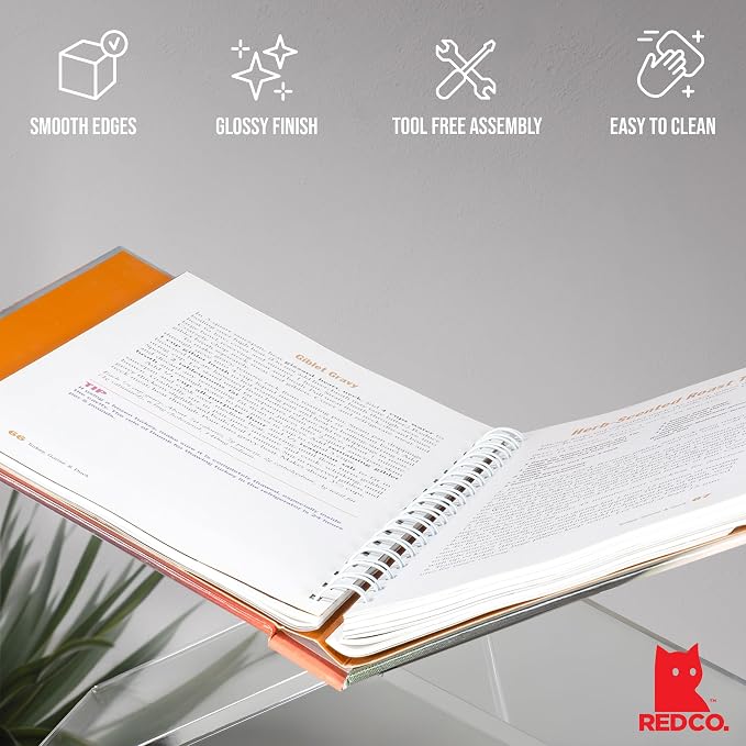 Red Co. Transparent Clear Acrylic Book Holder 2 Piece Reading Stand - Image 4