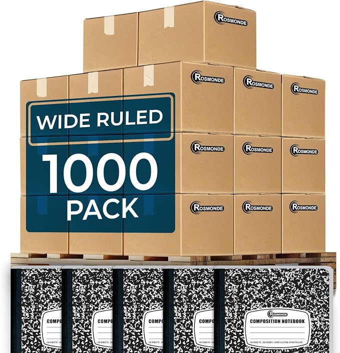 Rosmonde 1000 Pack Composition Notebooks Bulk, Wide Ruled, Pallet of Notebooks - Image 9