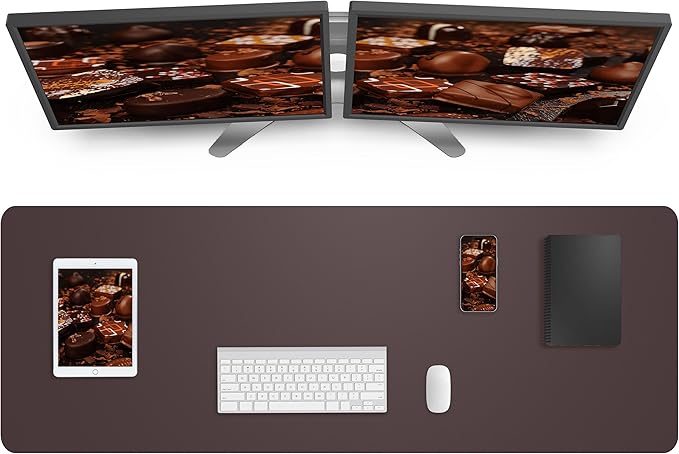 AFIING Leather Desk Pad Protector, Mouse Pad, Office Desk Mat, Non-Slip PU by AFIING