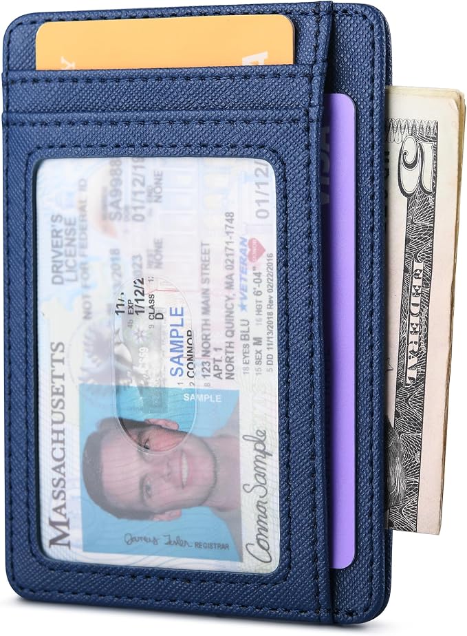 Buffway Slim Minimalist Front Pocket RFID Blocking Leather Wallets - Image 2