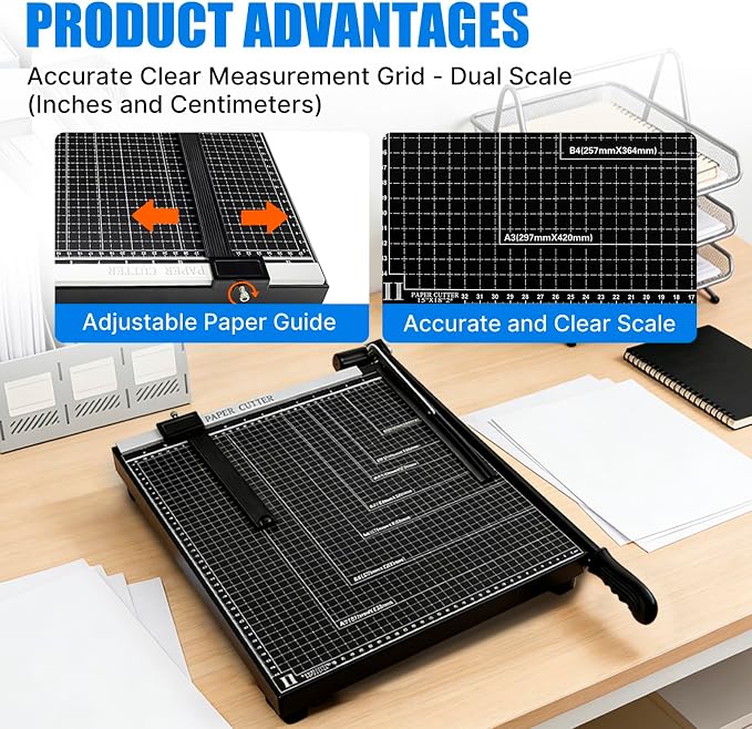 Paper Cutter, Guillotine Paper Trimmer Cutter - Image 3