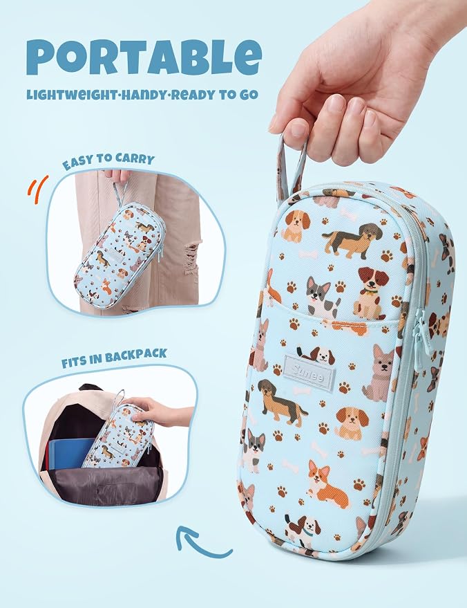 SUNEE Cute Pencil Case, Large Pencil Pouch, Aesthetic Big Pencil Bag - Image 4