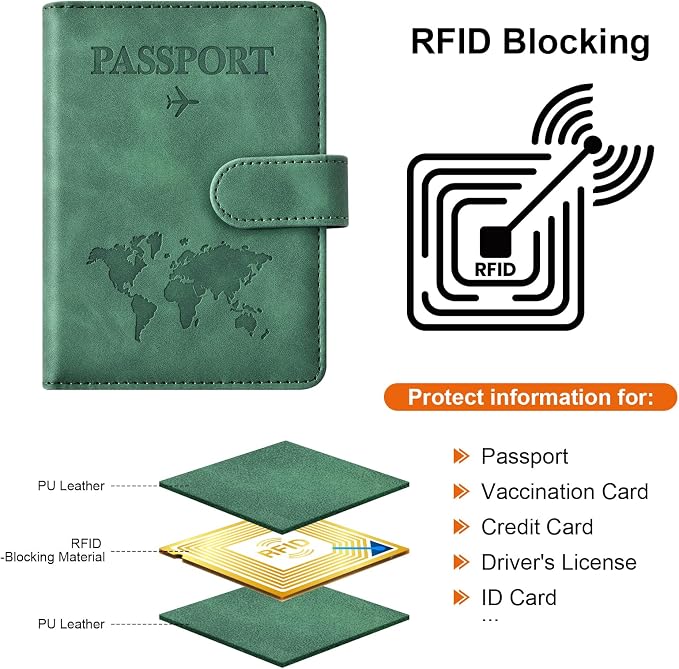 Eoehro Passport Holder for Travel Essentials, Passport Wallet Cover Case for - Image 4