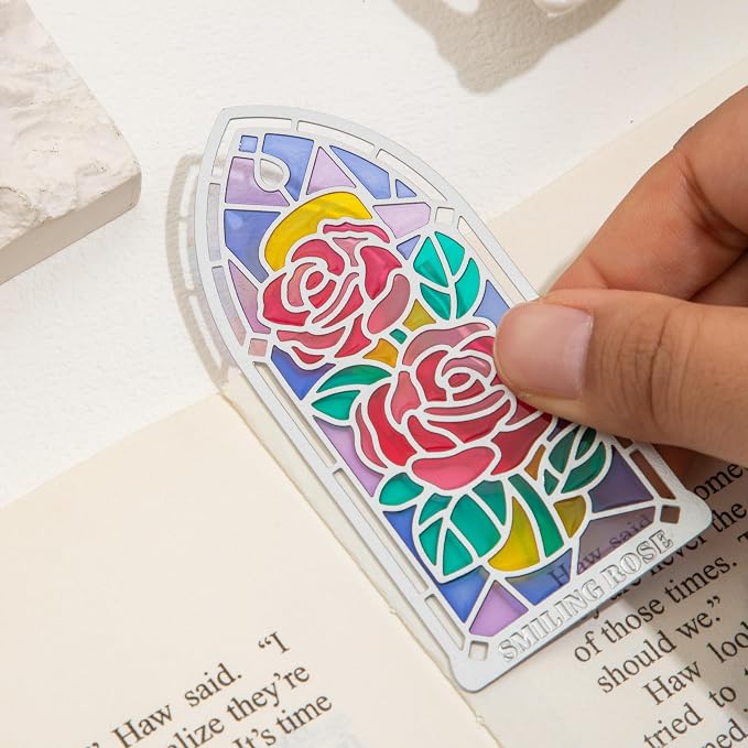 4 Pcs Stained Glass Window Metal Bookmark, Elegant Religious Christian Book - Image 6