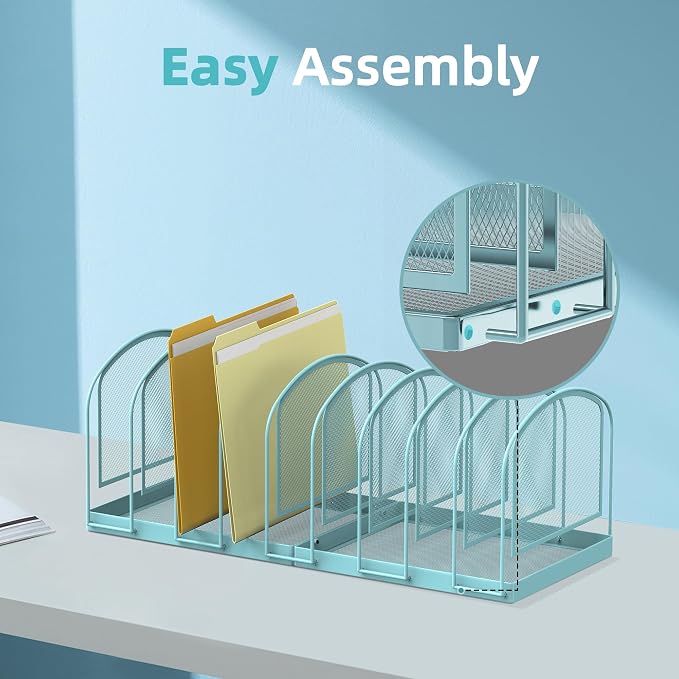 SUPEASY File Organizer 9-Section Mesh Desk Organizer, Upright File Organizer - Image 3
