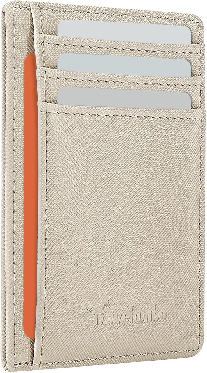 Travelambo Front Pocket Minimalist Leather Slim Wallet RFID Blocking Medium Size - Image 8