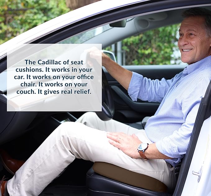 ComfiLife Premium Gel & Memory Foam Seat Cushion – Doctor Recommended Office Chair Cushion, Car Seat Cushion – Chair Cushions for Back & Sciatica Pain Relief – Seat Cushions for Office & Desk (Brown)-DeskLoop Office