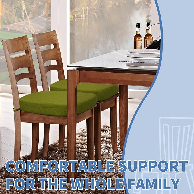 BUYUE Thickened 2.5" Dining Chair Cushions Set of 4, U-Shape High Density Foam - Image 2