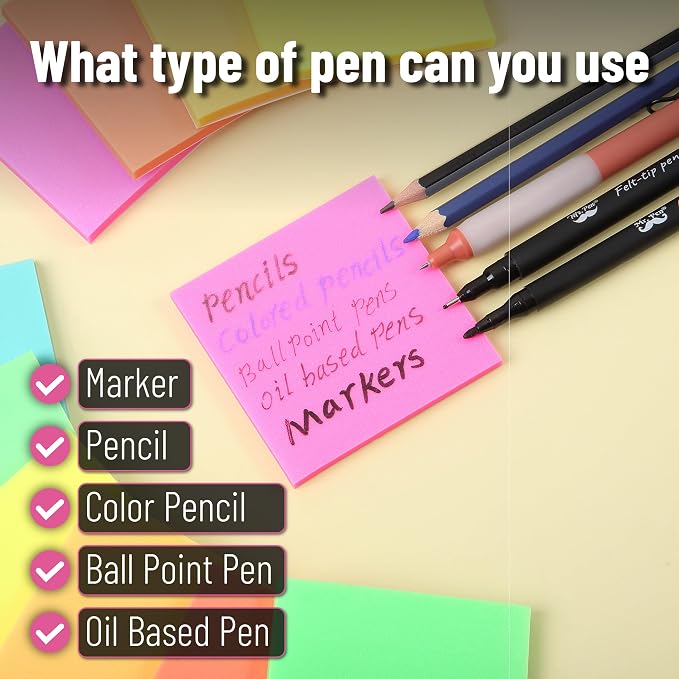 Mr. Pen- Transparent Glitter Sticky Notes, 12 Pads, 600 Sheets | Glitter - Image 5