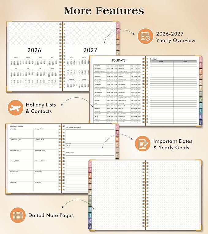Academic Planner 2026-2027, Hardcover Weekly and Monthly Calendar Planner from - Image 6
