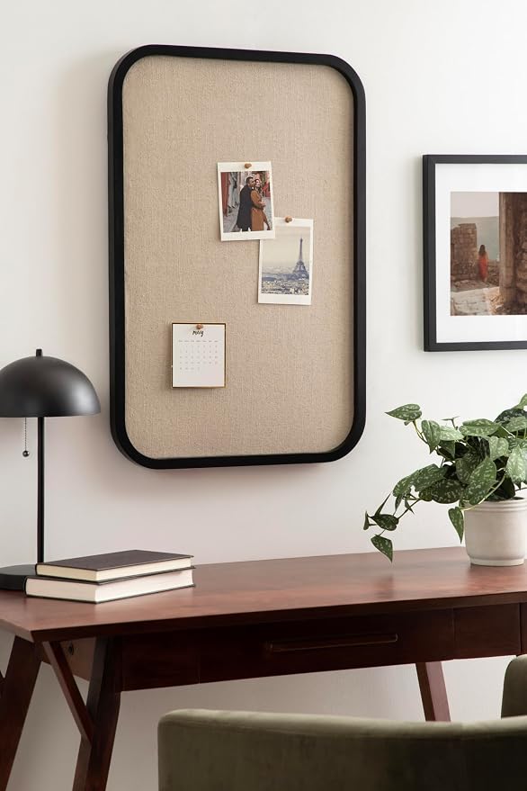Kate and Laurel Hutton Transitional Wall Pinboard; 20 x 30; Black; Modern - Image 3