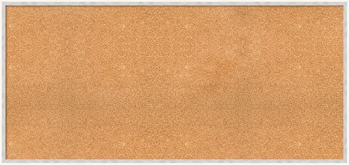 Amanti Art Natural Cork Board for Wall, 25x53 Vision Board with White Frame, Oversize Corkboard Office Decor for Home Organization, Modern Corkboard Pinboard to Display Items for Home Organization in-DeskLoop Office