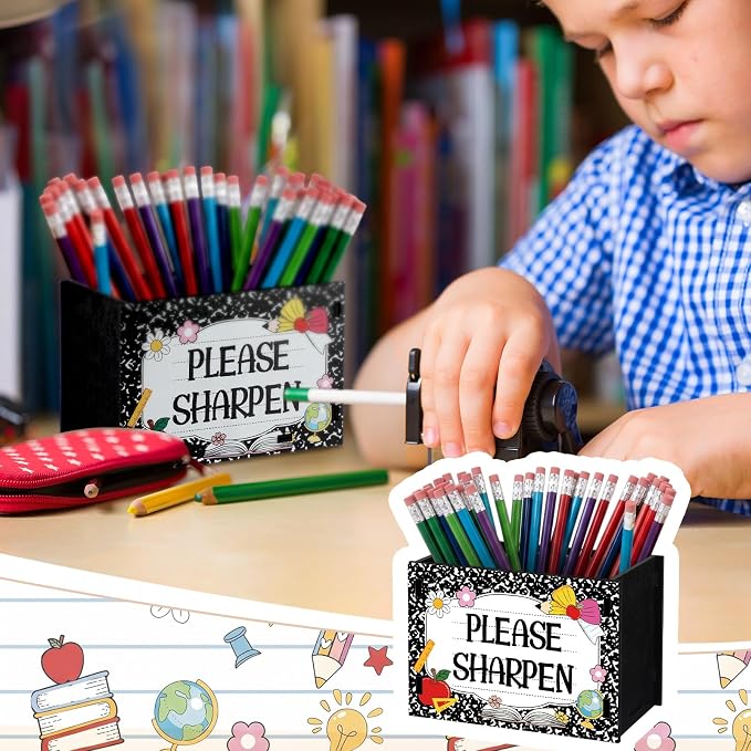 Sherr 2 Pcs Wood Pencil Holder Pencils and Sharpener Shaped Sharp and Dull Pen - Image 5