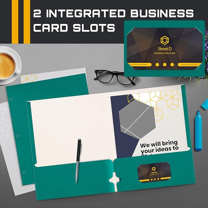 Better Office Products Two Pocket Portfolio Folders, Letter Size Paper Folders - Image 4